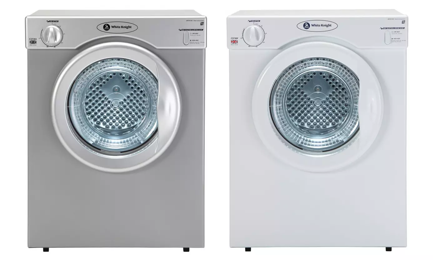 White or Grey White Knight Vented Tumble Dryer With Free Delivery - Primary Image