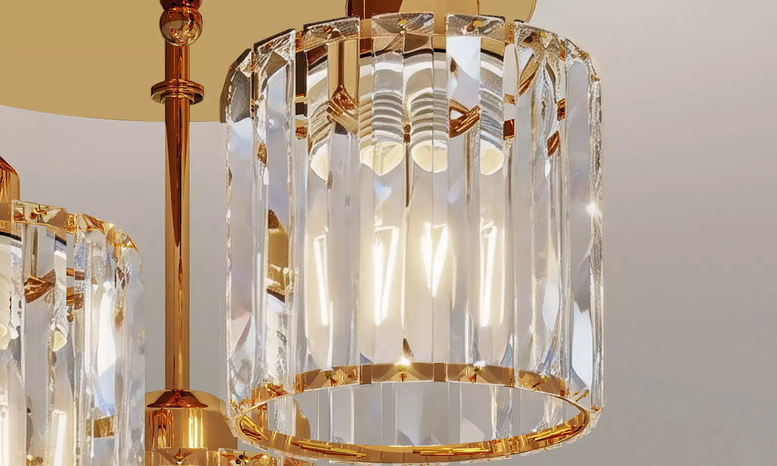 Emitto Crystal Semi-Flush Ceiling Light with 1-Light & 3-Light Options