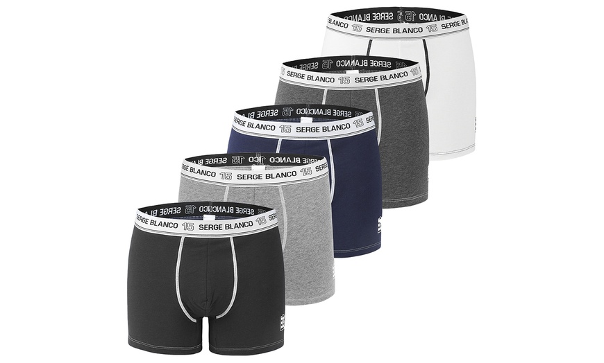 Image 1: Lots de 5, 6 ou 8 boxers en coton Serge Blanco pour homme