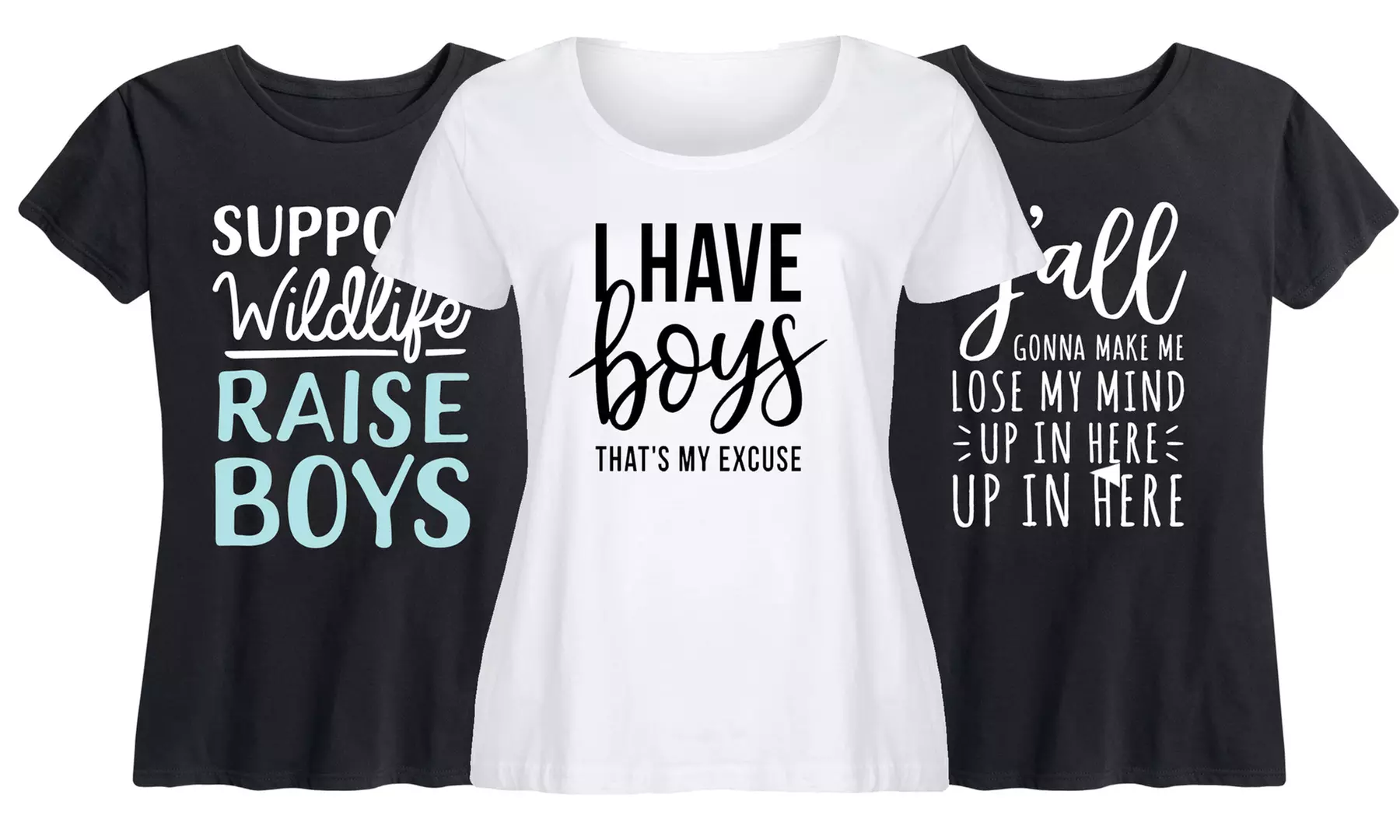 Women's Mom of Boys Tees. Plus Sizes Available. - Primary Image