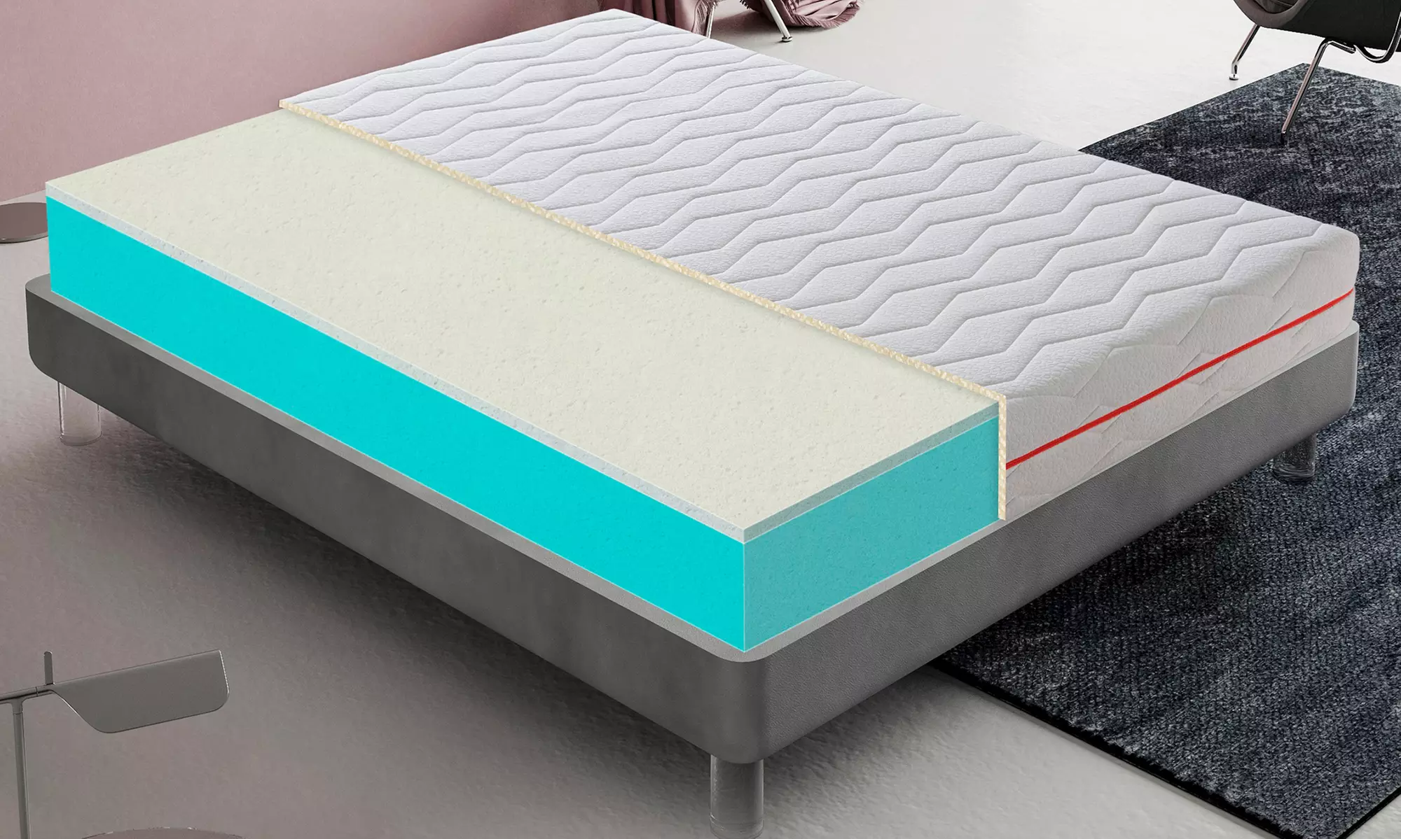 Matelas "Memory Air Regenera" déhoussable, hauteur de 22 cm
