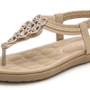 Image 6: Women's Flower Beaded Elastic Slip-On Comfort Sandals