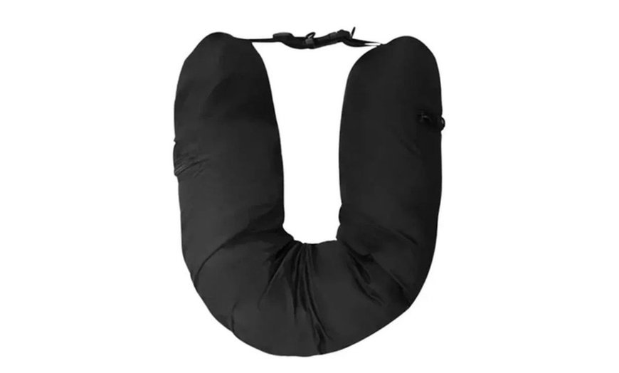 Image 5: Hidden Storage Travel Neck Pillow