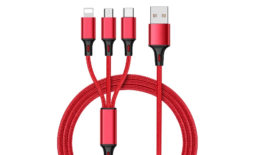 Image 7: One, Two or Three Three-in-One Charging Cables