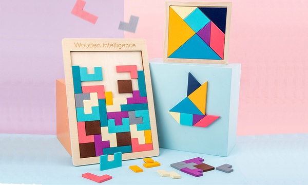 Wooden Tetris Board Game | Groupon