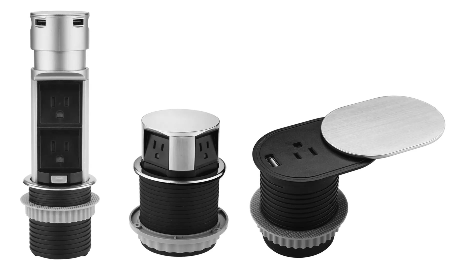 Link2Home Space Saver Desk Pop Up Outlet with USB Ports (Style Options) - Primary Image