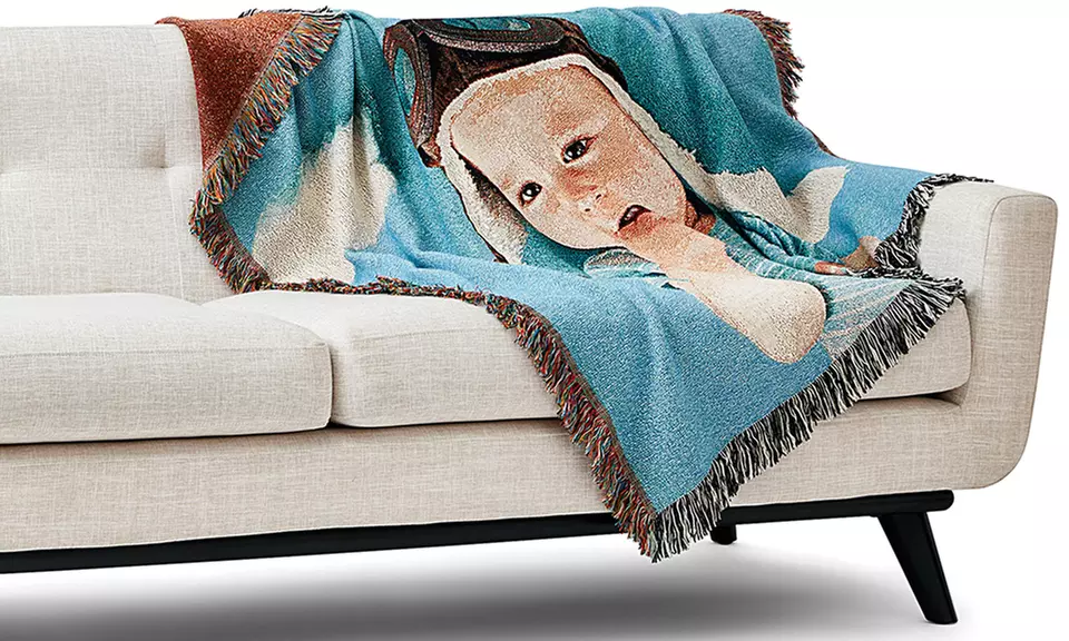 37"x52", 50"x60", or 60"x80" Custom Woven Blanket from Collage.com - Primary Image