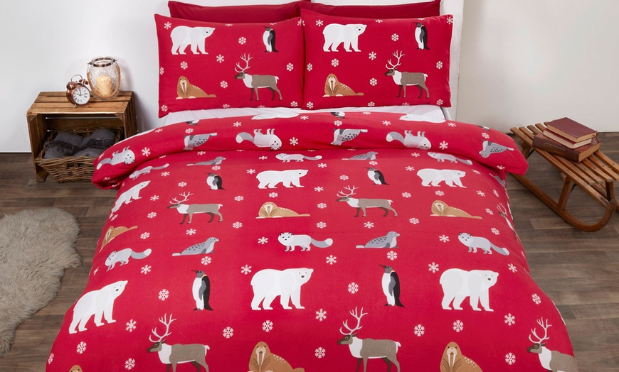 Image 2: Flannelette Duvet Cover Set