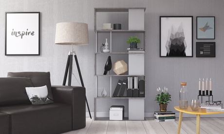 Libreria Arianna con 5 ripiani asimmetrici disponibile in 2 colori