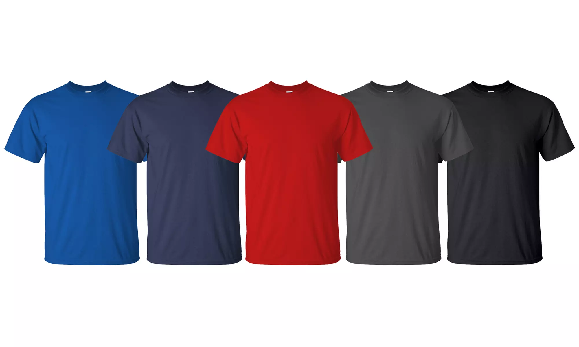 Men's 100% Cotton T-Shirt (5-Pack; S-3XL) - Primary Image