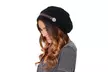 1x oder 2x Damen-Beanie-Mütze mit dekorativen Knöpfen in Schwarz, Beige oder Rosa - Second Medium