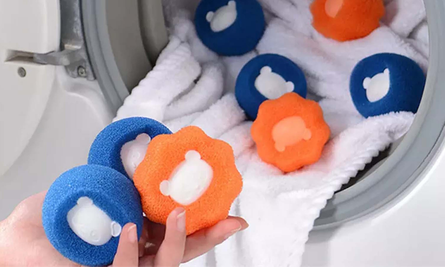 3 ou 6 boules attrape-poils pour machine à laver