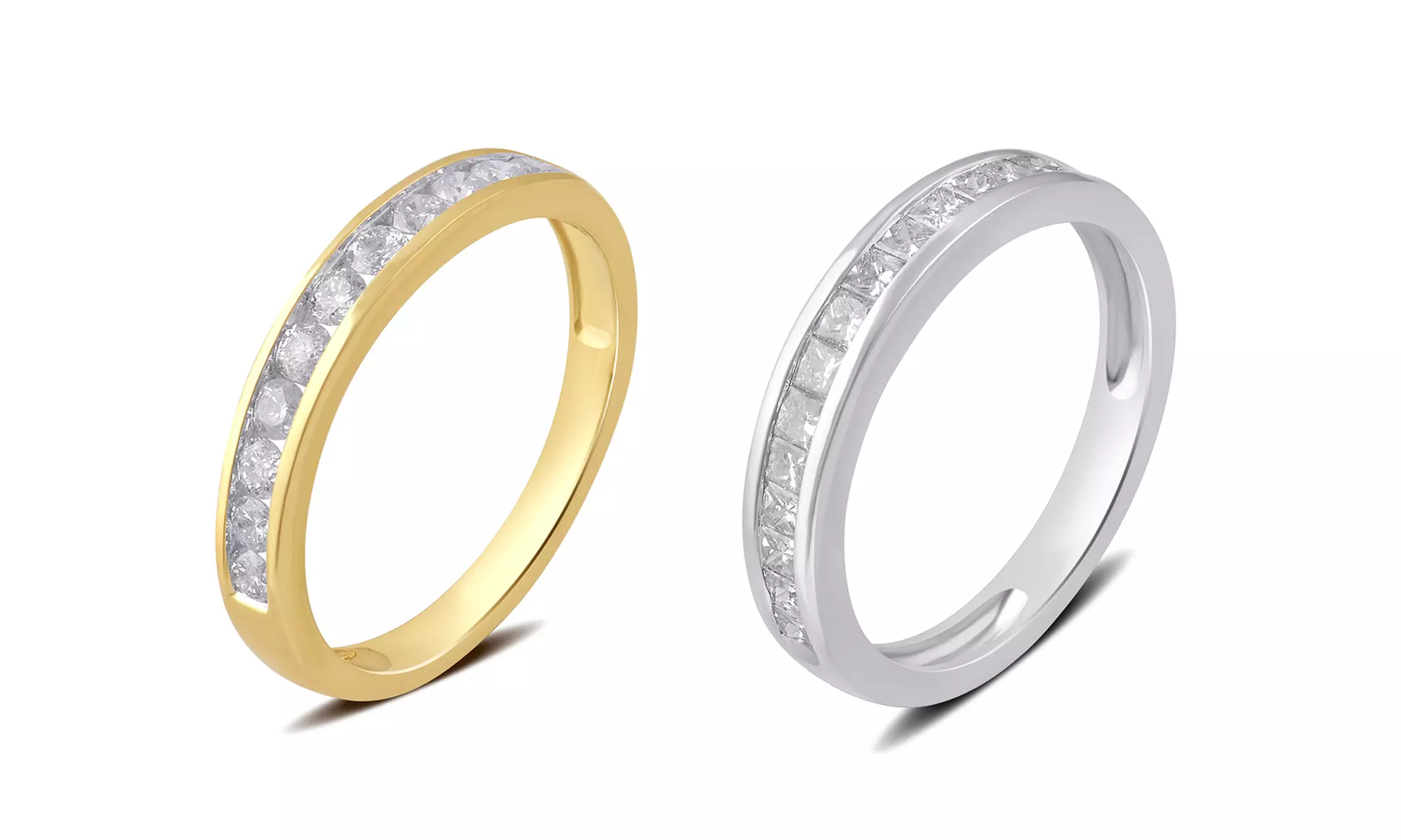 1/2 CTTW Diamond Channel Set Wedding Band in 10K Solid Gold by Brilliant Diamond - Primary Image