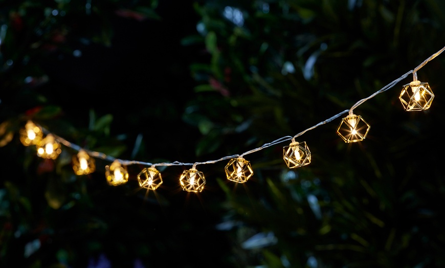 Image 2: Gold Solar Cage String Lights