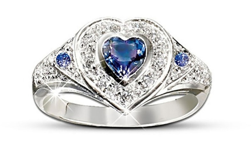 Image 2: Blue Heart Crystal Ring