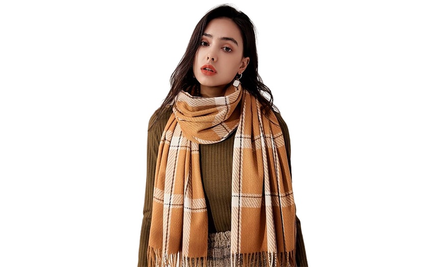 Image 8: One, Two or Three Packs of Soft Winter Checked Scarves