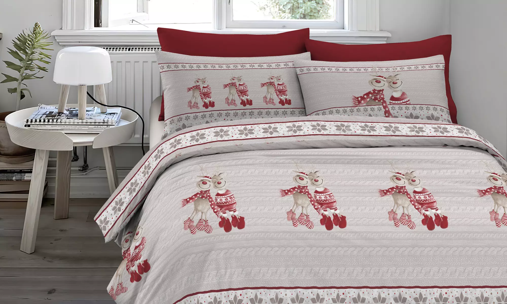 Juego de funda nórdica de franela 100 % algodón con fundas de almohada