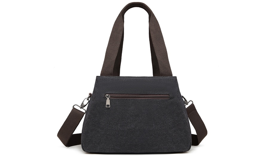 Image 5: Canvas Multi-Function Cross-Body Bag