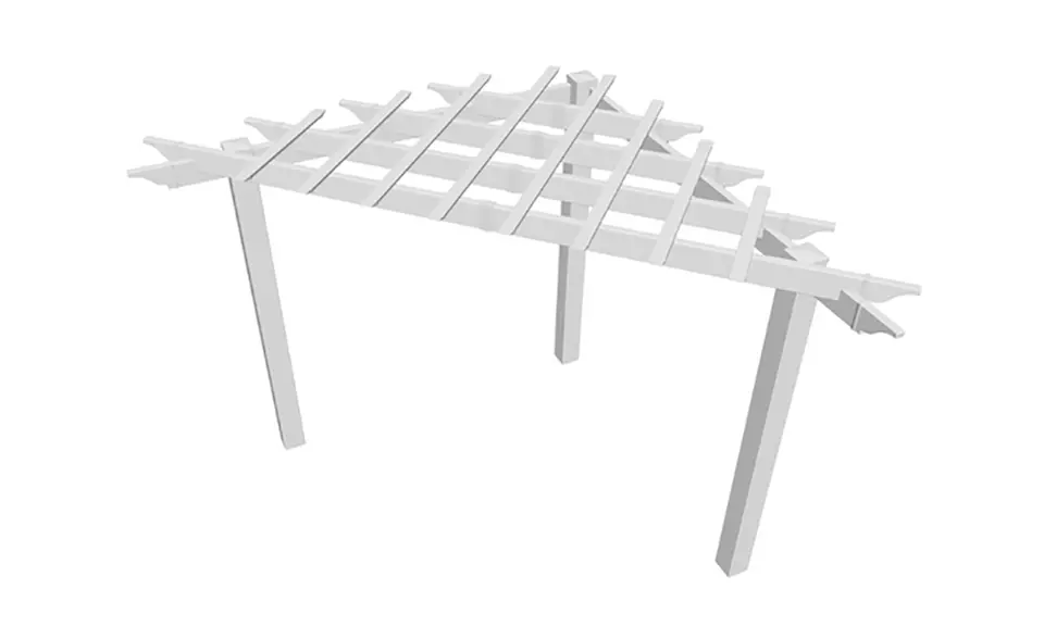 New England Arbors Alcove 8'x8' Vinyl Corner Pergola - Second Medium