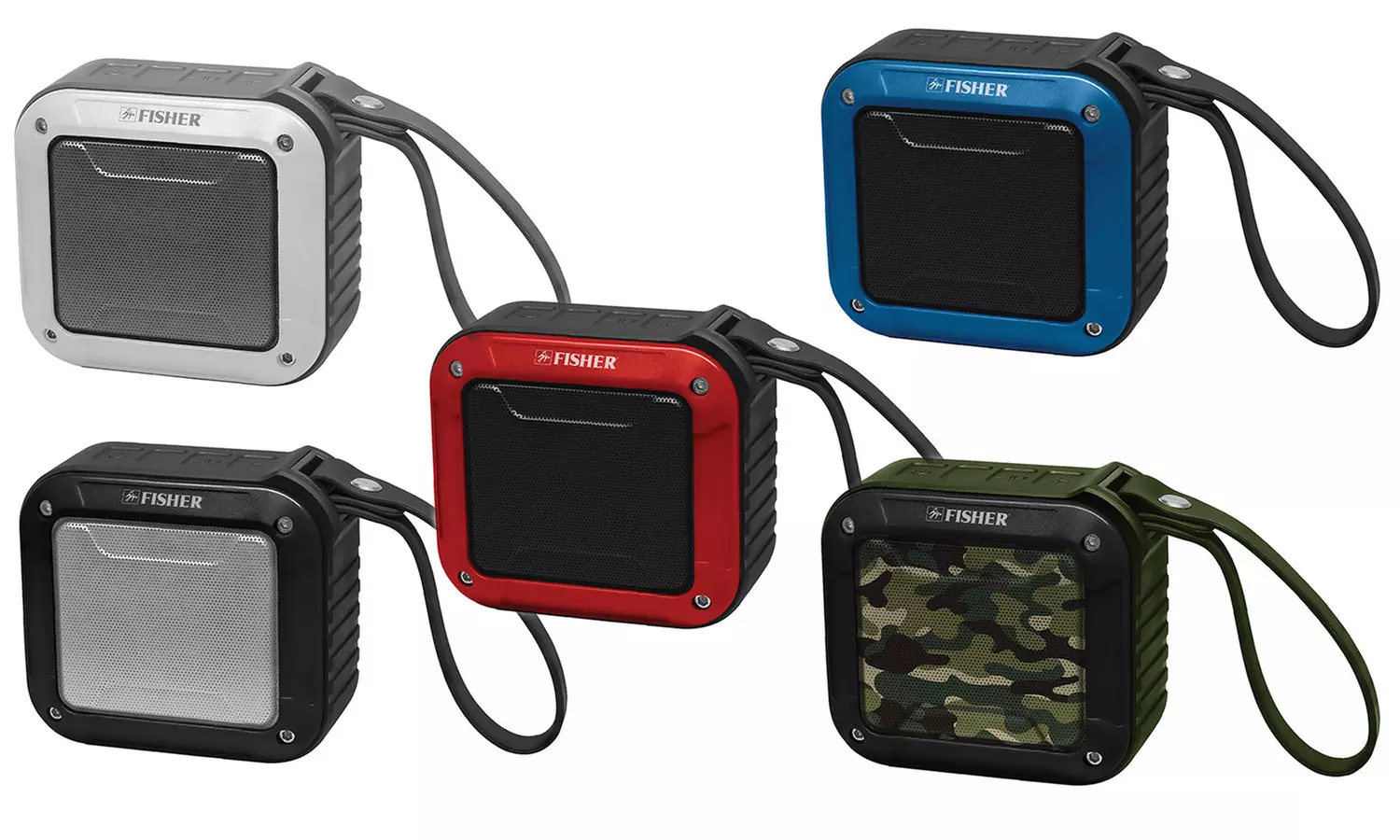 Fisher FBT180 Portable Bluetooth Speaker Water-, Shock-, and Dustproof with Built-In Mic - Primary Image