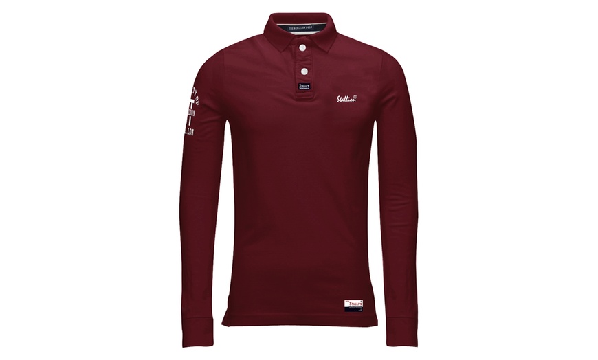 Image 3: Stallion Long Sleeve Polo Shirt