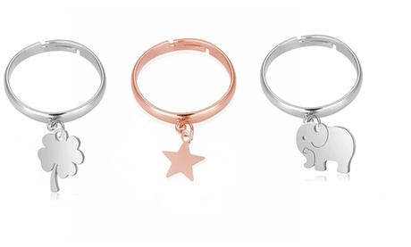 Anello con ciondoli in acciaio, disponibile in 3 modelli e 2 colori