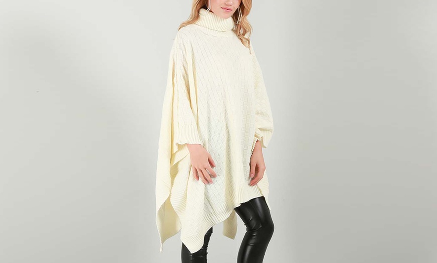 Image 14: Oops Oversize Roll Neck Poncho Jumper 