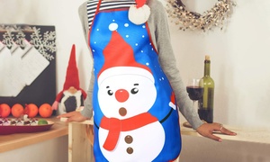 Funny Cartoon Christmas Apron