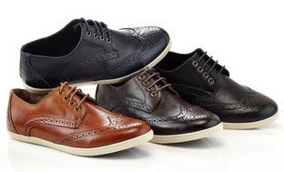 Franco Vanucci Mens Casual Lace-up Brogue Sneakers