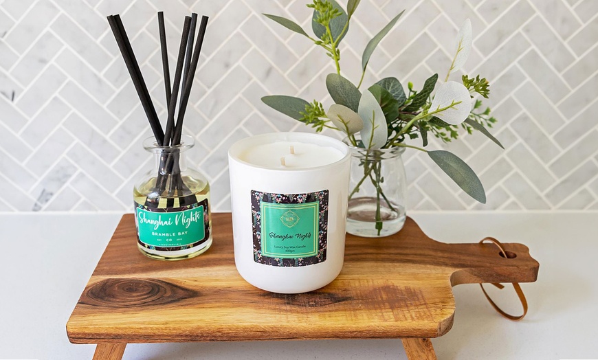 Image 17: Botanical Scented Candle 400g and Diffuser 150ml Set