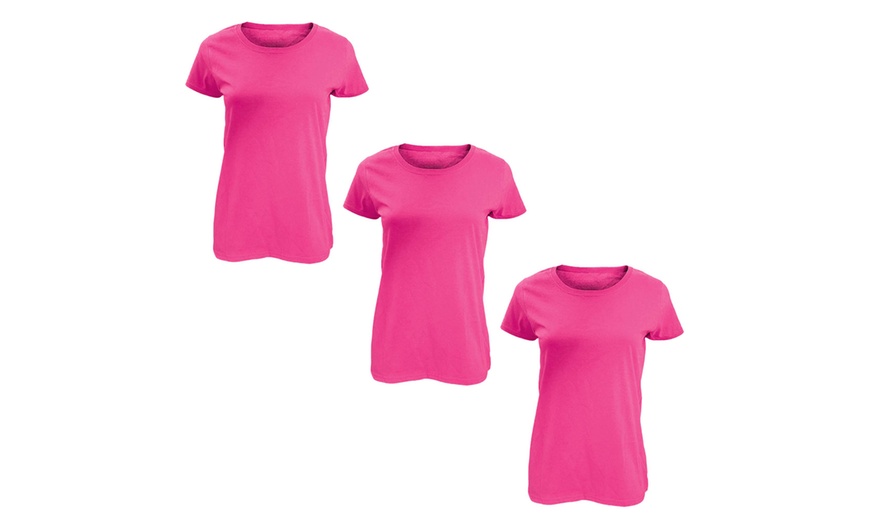 Image 4: Pack of Three Soft Cotton Basic T-Shirts