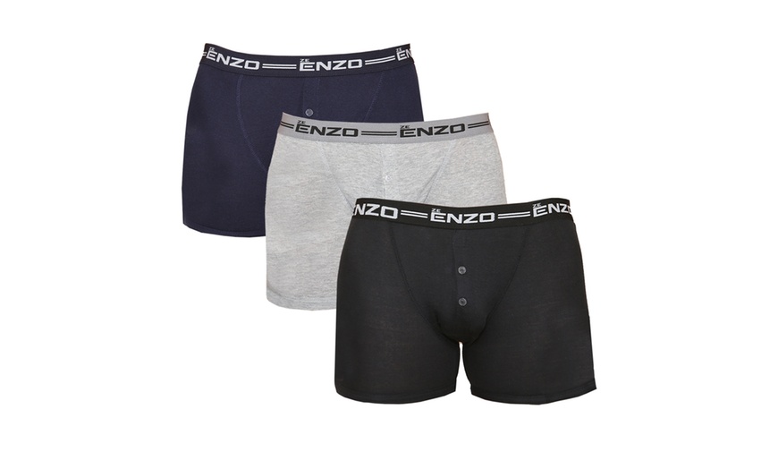 Image 1: Enzo Pack of Three Men's Boxer Shorts