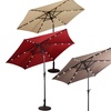 Image 4: 9ft. Patio Umbrella Solar LED Lights Steel Tilt with Crank