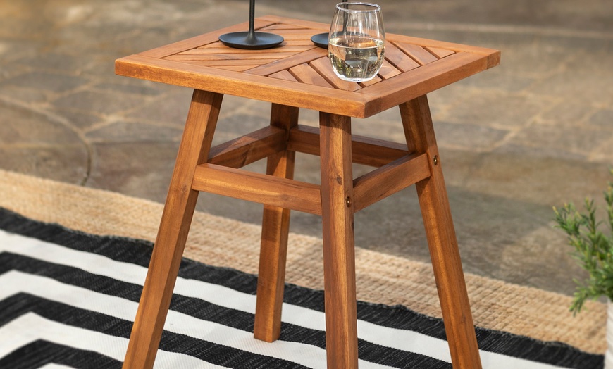 Image 3: Square Wooden Side Table