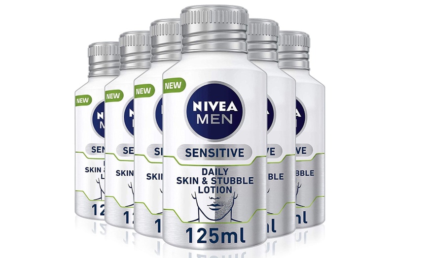 Image 1: Pack of Six Nivea Men Sensitive Daily Skin and Stubble Lotions