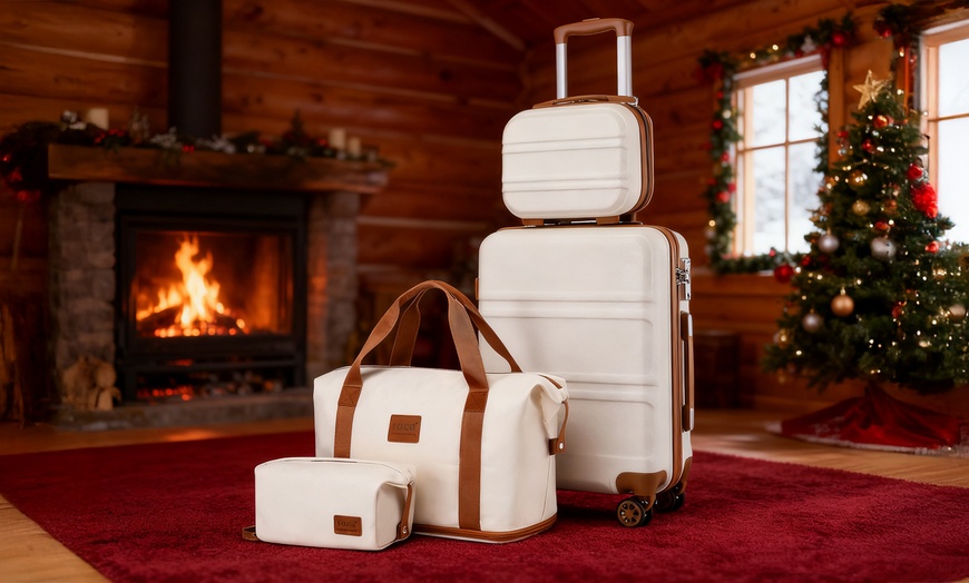 Image 1: Christmas Travel Luggage KONO 4-Piece Travel Set Ideal Gift For Family