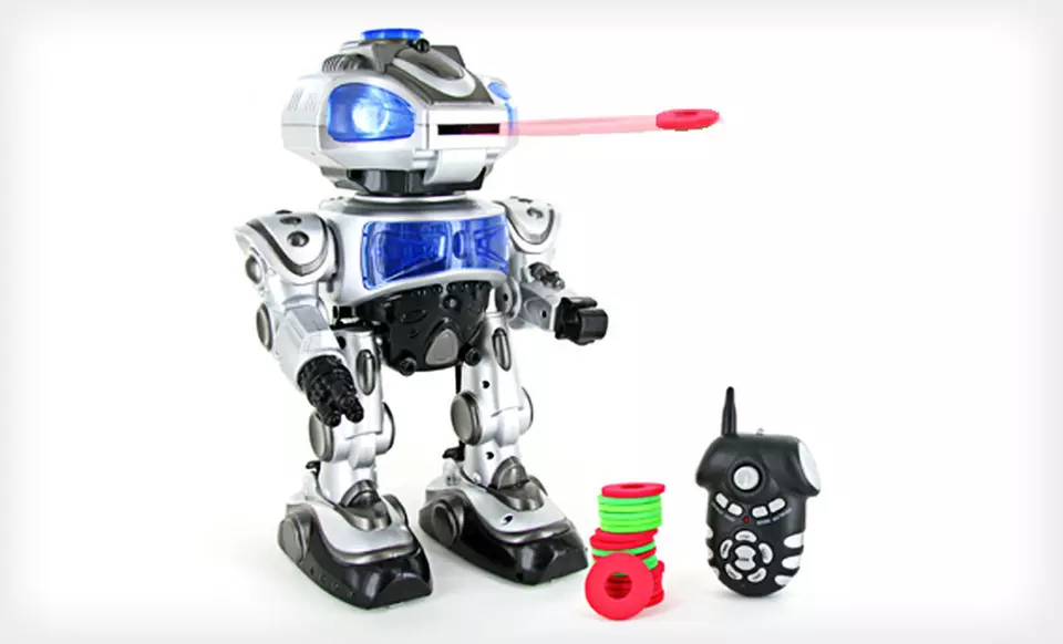 $39 for a Robokid Disc-Shooting Remote-Controlled Robot ($99.99 List Price). Free Shipping and Free Returns. - Primary Image