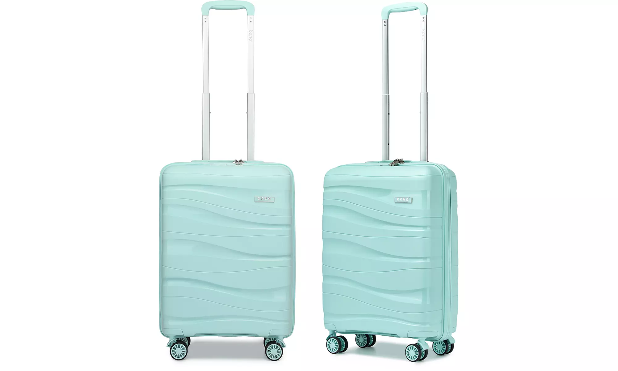 1 of 3 mintgroene koffers