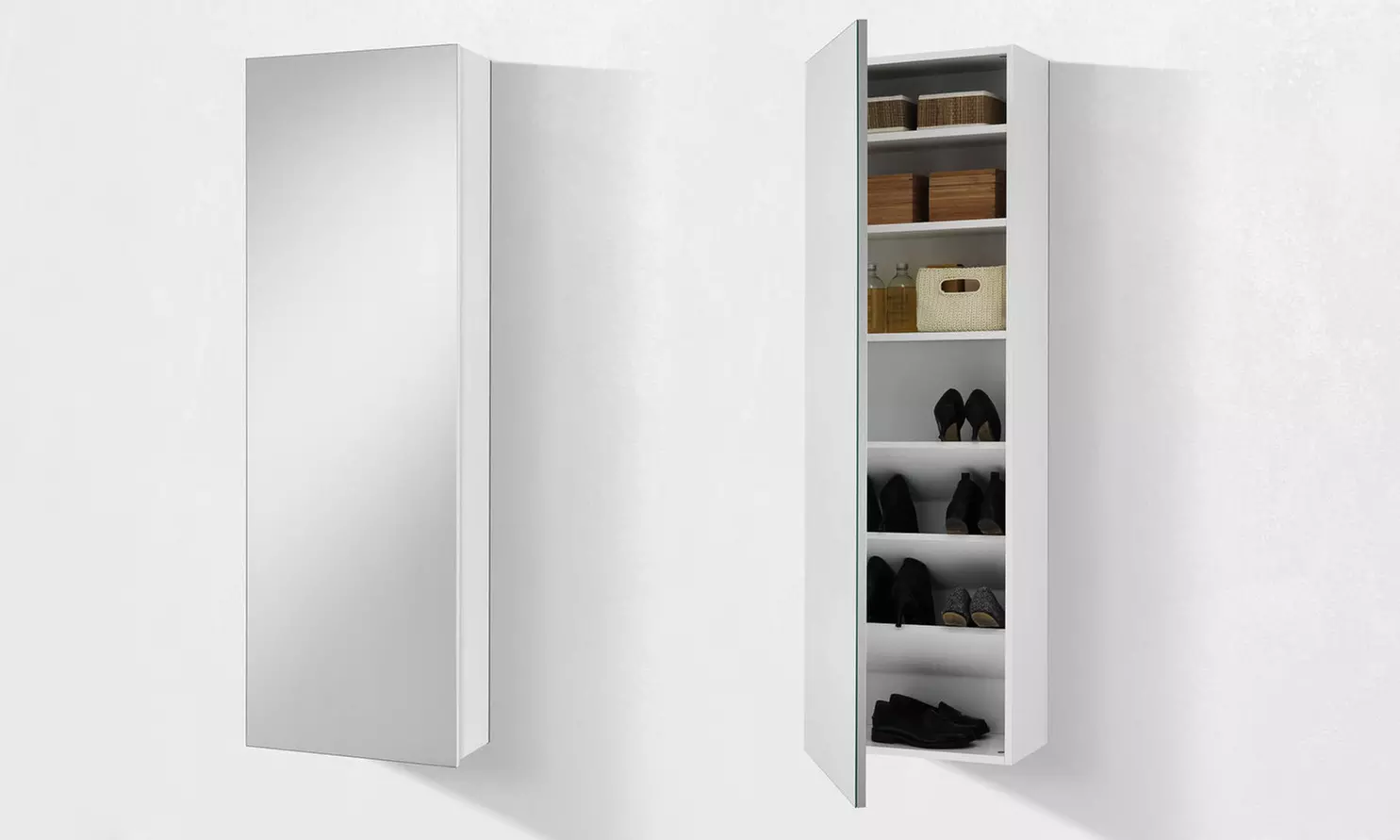 Scaffale-scarpiera con specchio Aqa Design