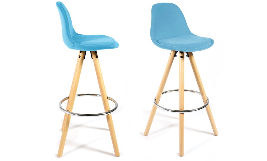 Image 14: Barcelona Retro-Style Bar Stool Two-Piece Set