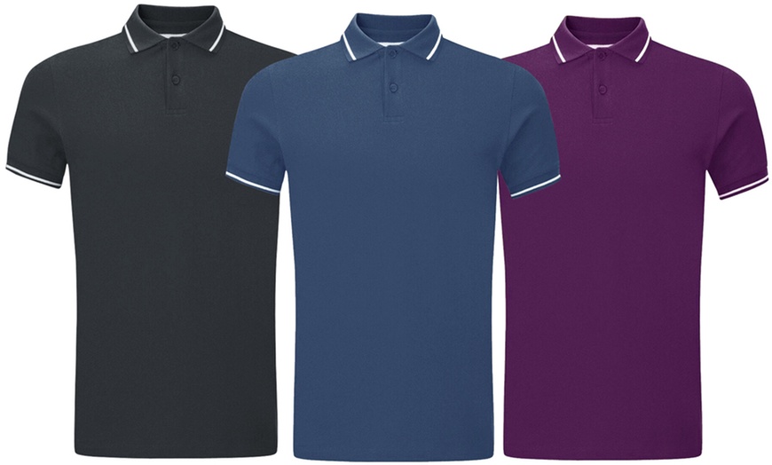 Image 1: Two Men's Collared Polo T-Shirts