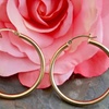 Image 2: Sevil Yellow Gold Plated Sterling Silver 2mm Hoop Earrings