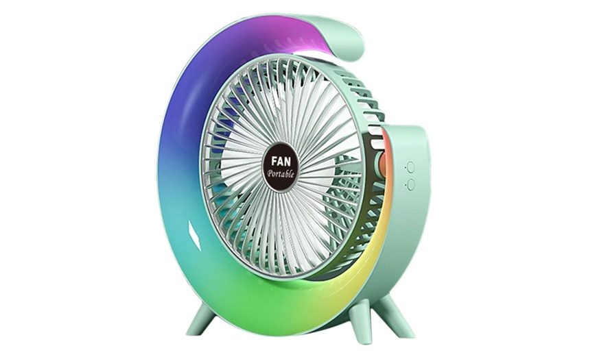 Image 5: USB Rechargeable Desk Fan or Alarm Clock or Set of Both