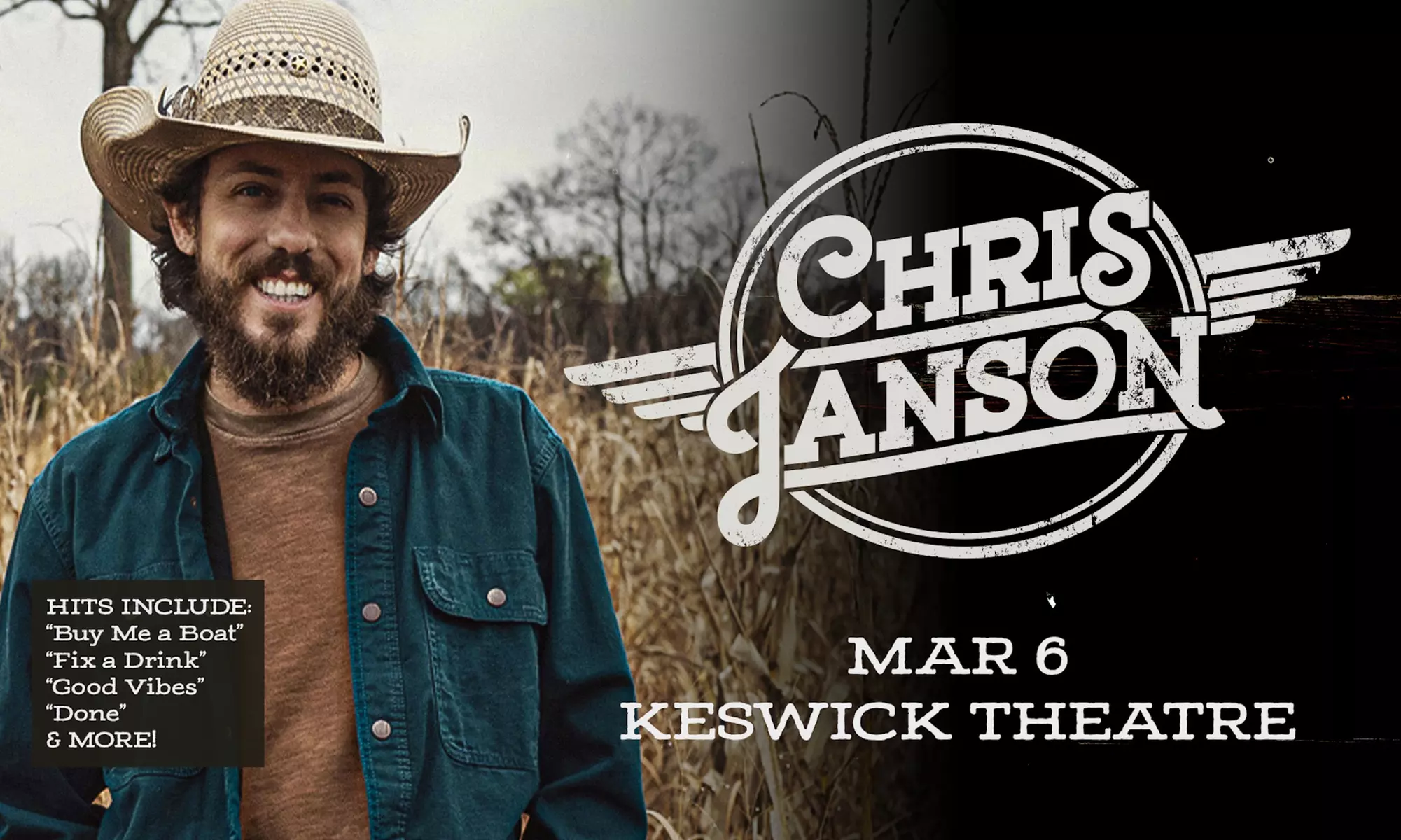 Chris Janson on March 6th at 7:30 PM  - Primary Image