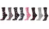 Round The Clock Women's Super Soft Novelty Crew Socks (4 Pairs)
