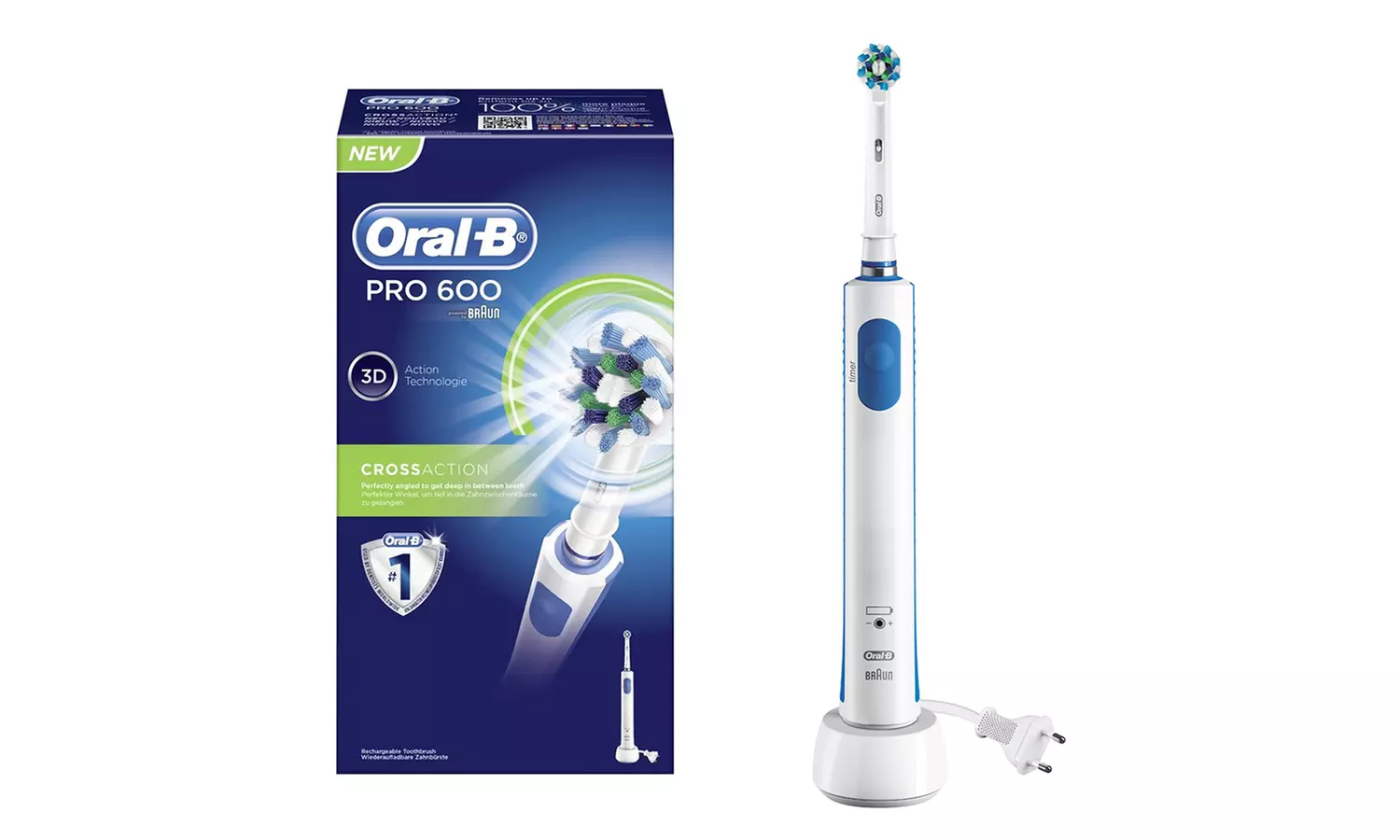 Oral B Pro 600 Cross Action elektrische Zahnbürste - Primary Image