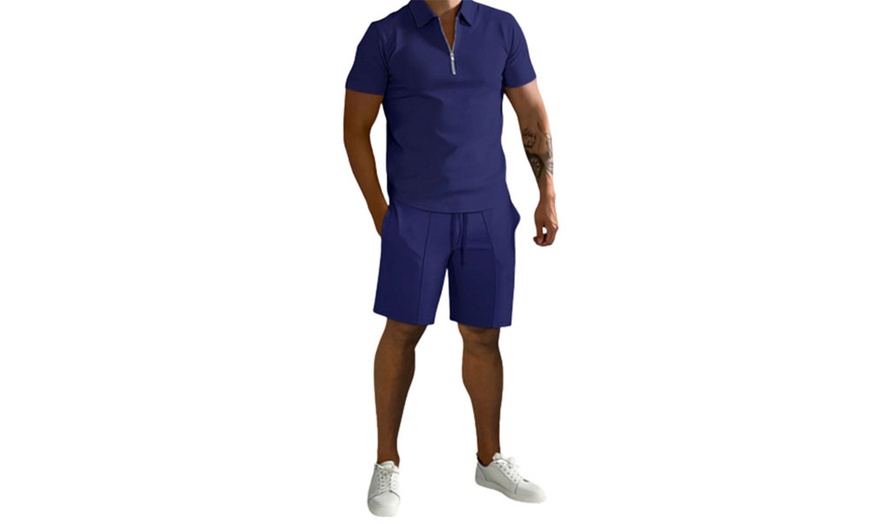 Image 5: Men’s Two-Piece Polo T-shirt and Shorts Coord Loungewear