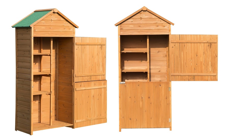 Image 2: Outsunny Four-Tier Garden Shed