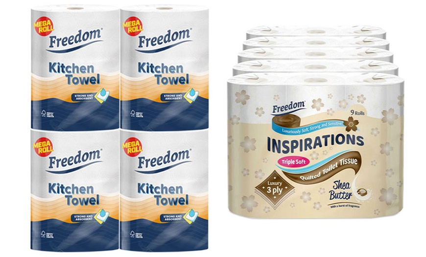 Image 14: 45 or 90 Freedom 3Ply Rolls and 24 Rolls Jumbo Rhino Kitchen Towels