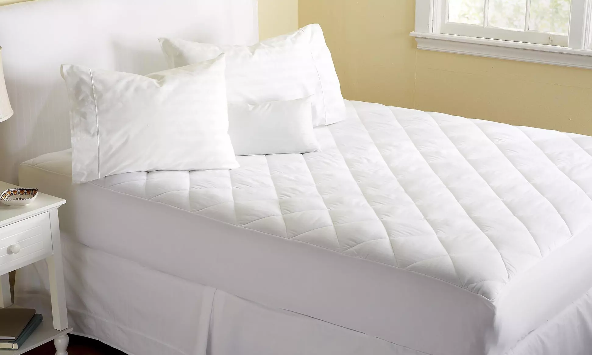 Premium Comfort Hypoallergenic Quilted Fitted Mattress Pad - Primary Image